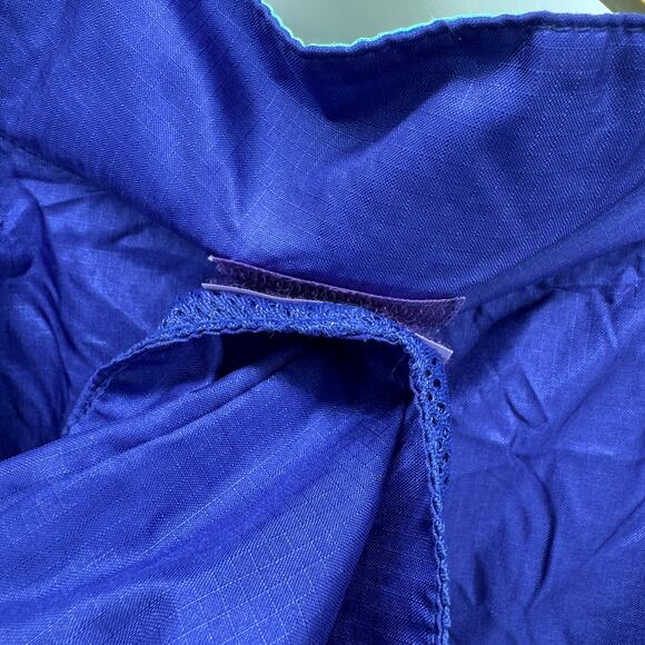 Vintage LL Bean Jacket Womens Large Blue Purple 1/2 Zip Removable Hood Anorak - Picture 9 of 10